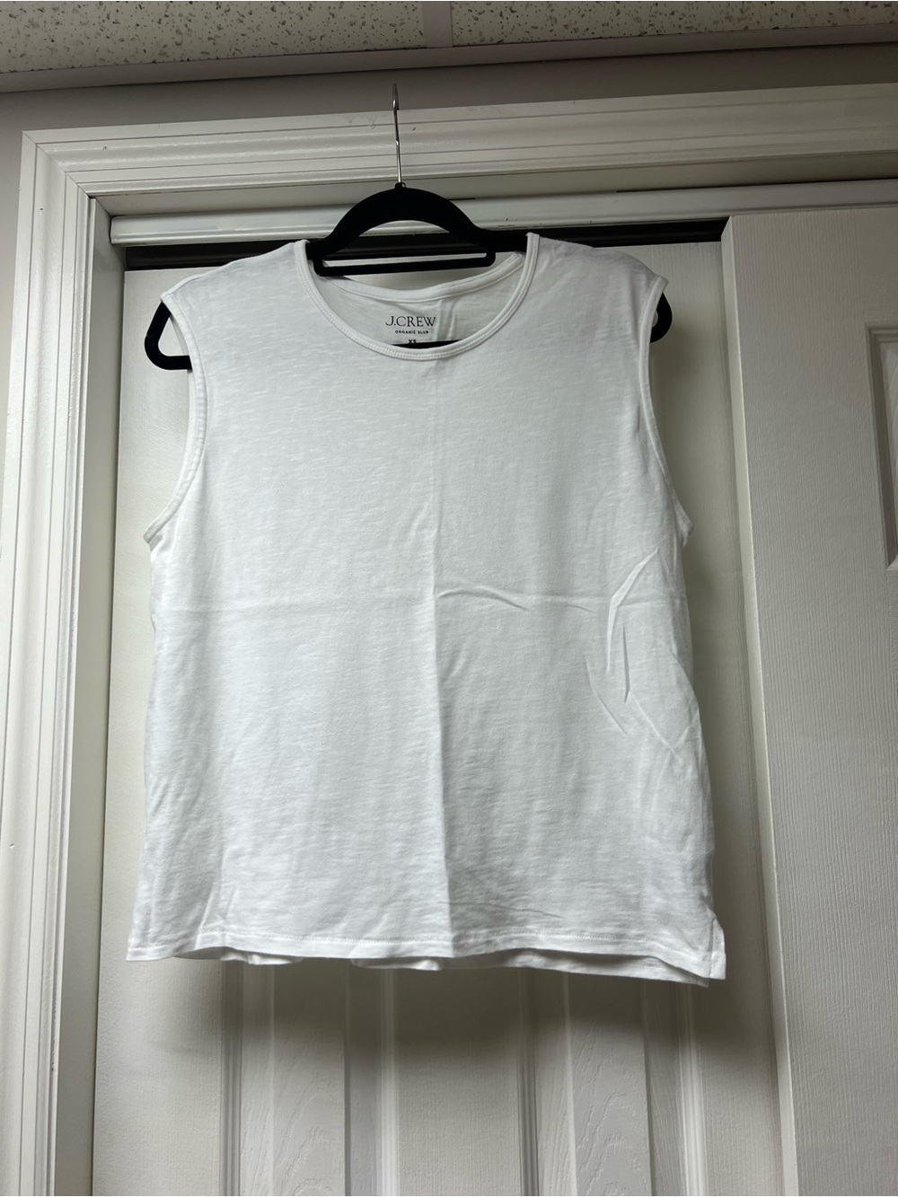 J. Crew White Sleeveless Cotton Tank Top